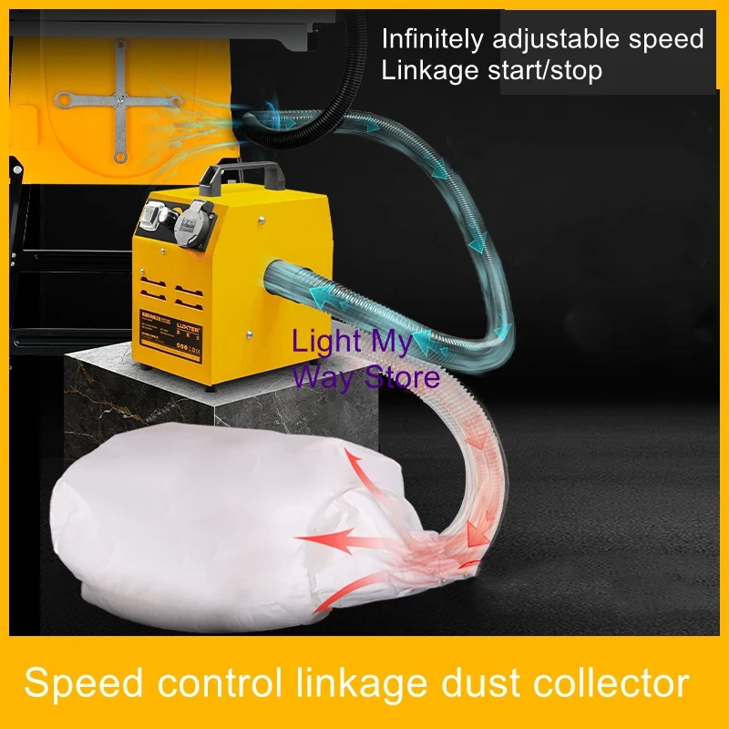 Vacuum cleaner linkage woodworking dust wood chips vacuum dust collector infinitely adjustable speed small cloth bag