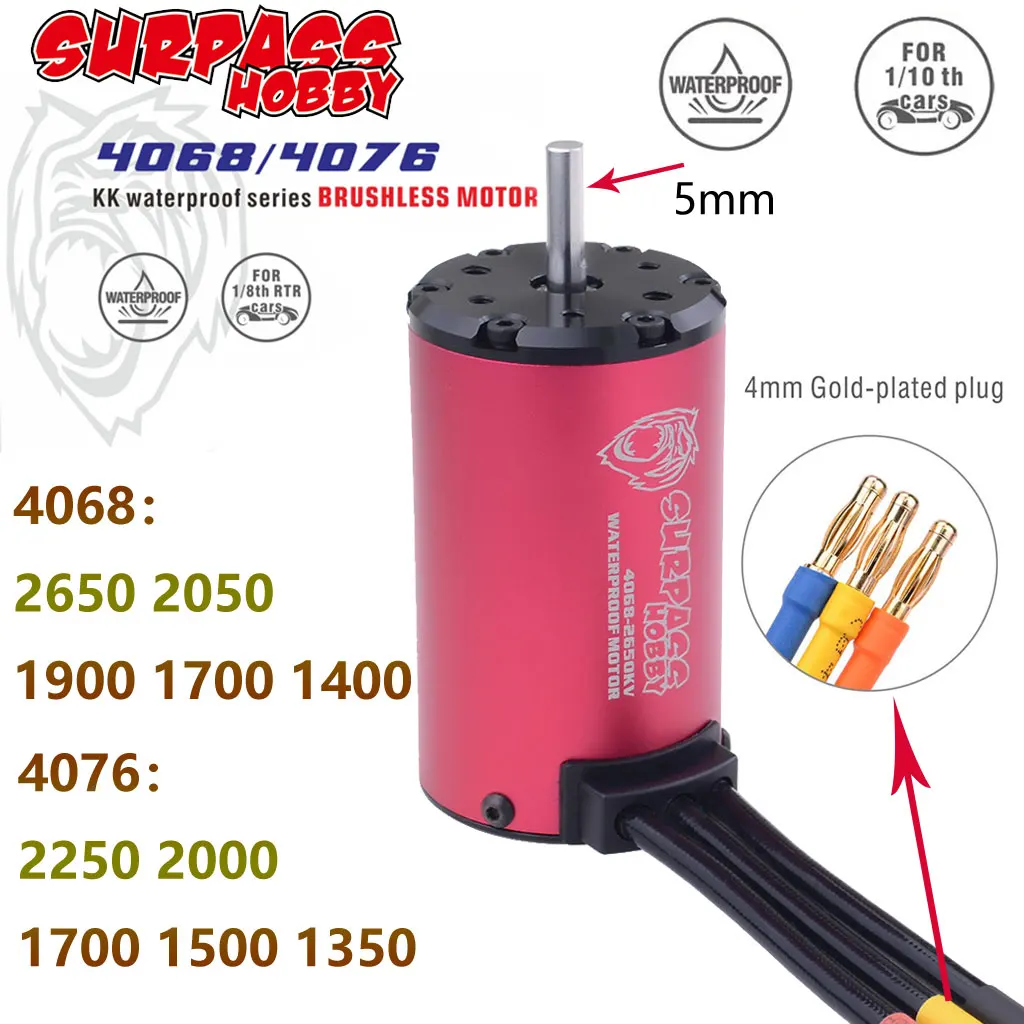 

Surpass Hobby KK 4068/4076 Водонепроницаемый бесщеточный двигатель для 1/8 Traxxas WLtoys 10428 RC Baja Drift Racing Внедорожный грузовик Автомобили Лодки