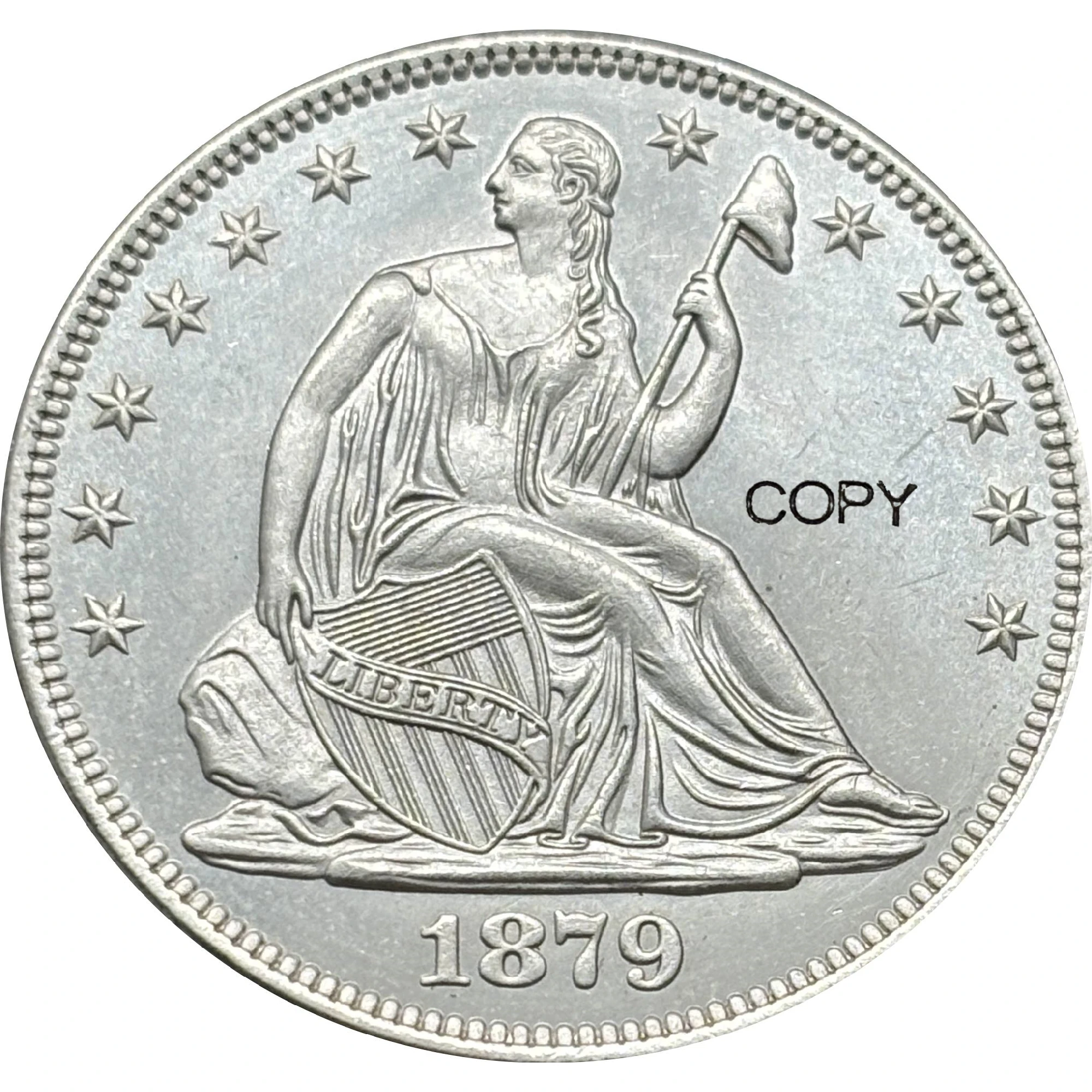 US 1879 Seated 1/2 Half Dollar With Motto USA America Copy Commemorative Coin United States Ww2 Liberty Moneda Collectible Coins