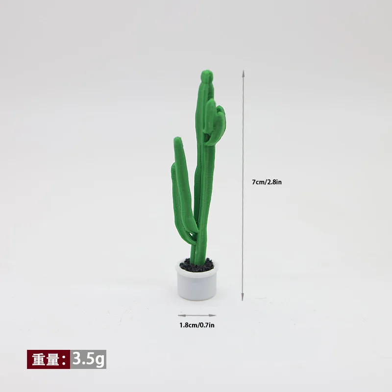 Mini Cactus Potted Plant Model DIY Miniature Indoor Scene Diorama Accessory Dollhouse Decoration Desktop Craft Home Decor
