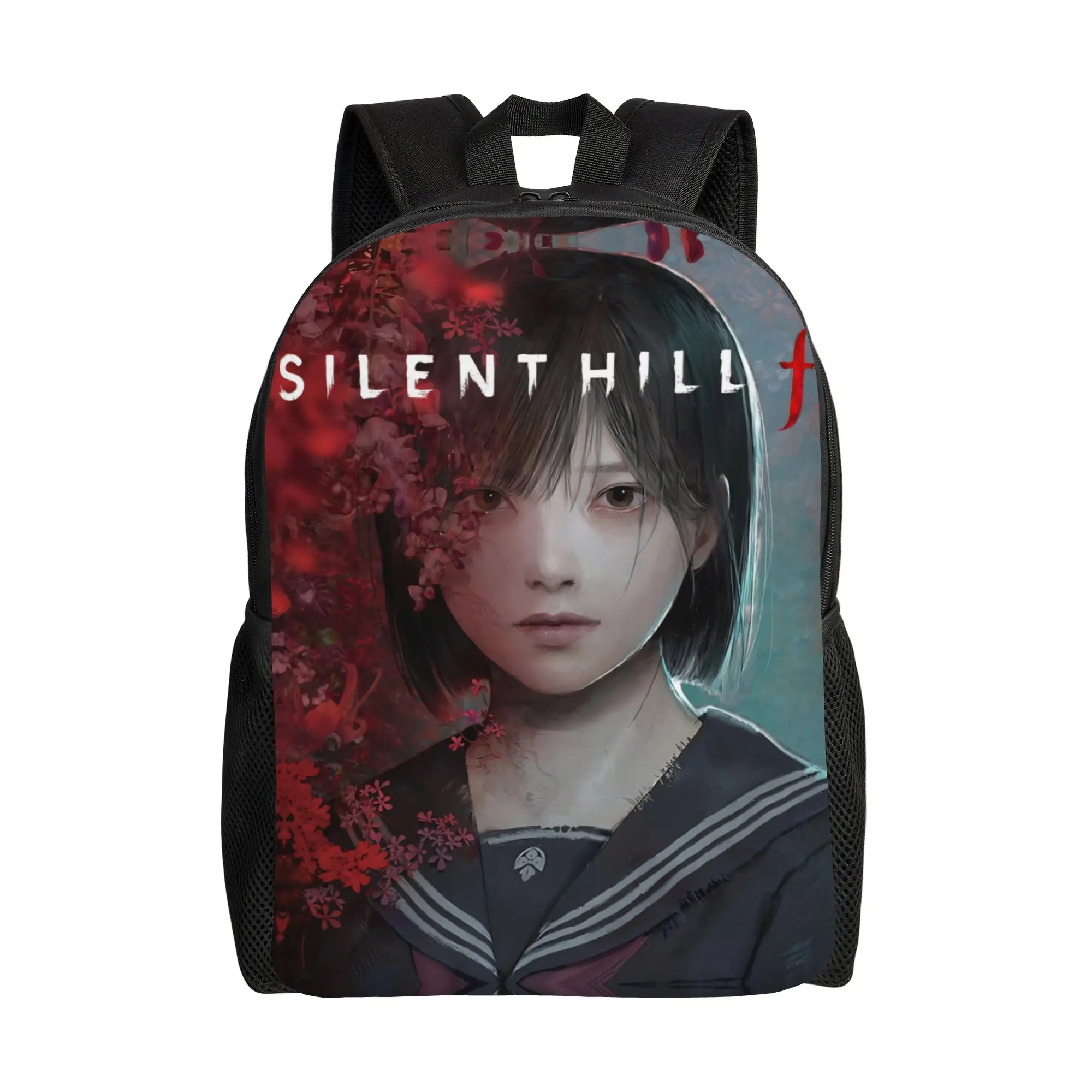 

Silent Hill Game Print Backpack Male Soft Backpacks Polyester Kawaii High School Bags Travel Designer Rucksack