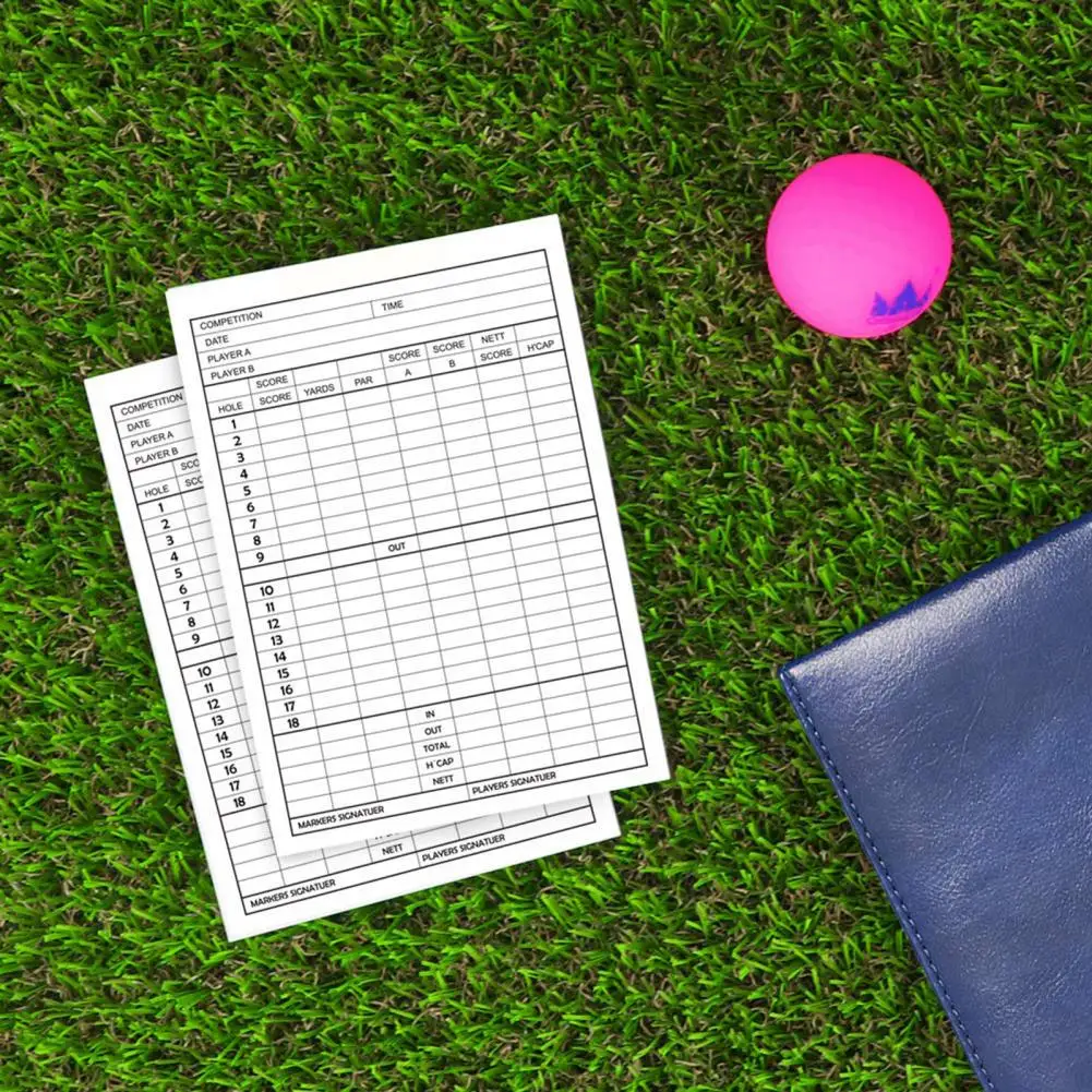 10 Pcs Golf Score Sheet Coated Paper Record Score Cards Essential Golf Scorekeeping Tool for Golf Shot And Stats Tracking