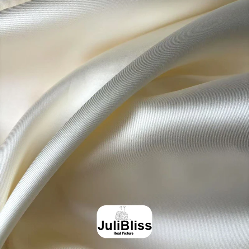 فاخر الأبيض العاجي ميكادو نسيج الساتان بواسطة ساحة لفستان الزفاف بدلة النسيج ، حك الساتان لتقوم بها بنفسك مواد الخياطة