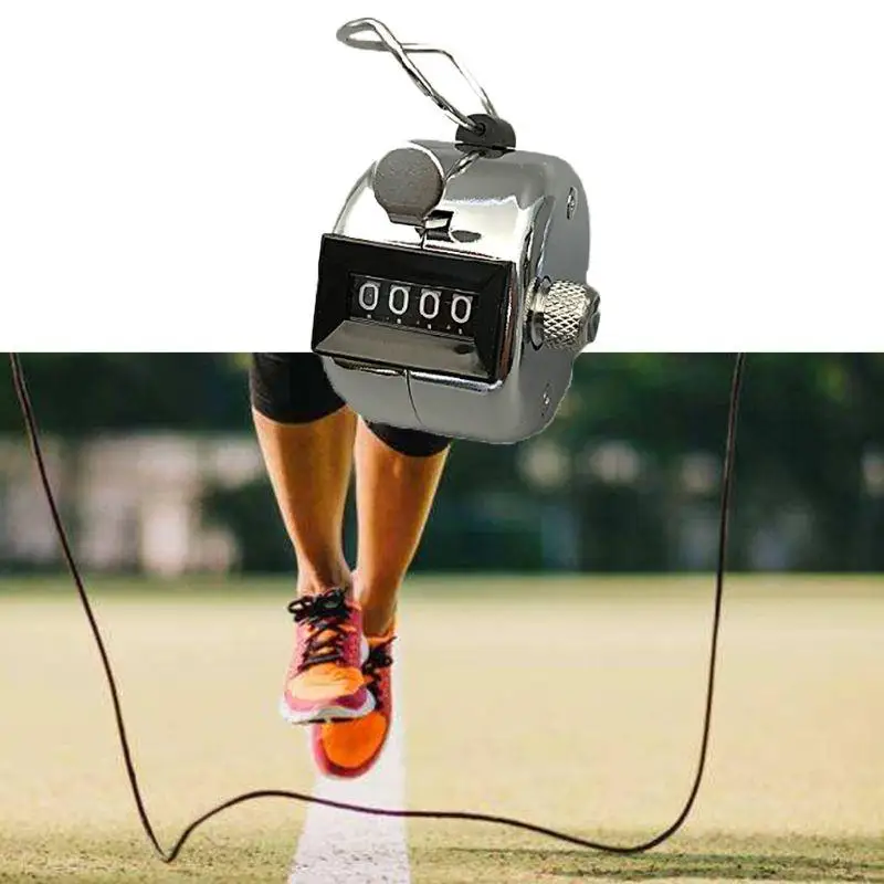 W91B Portable Hand Tally Counter Clicker Golf Manual Counter Lap Counter with 4 Digit