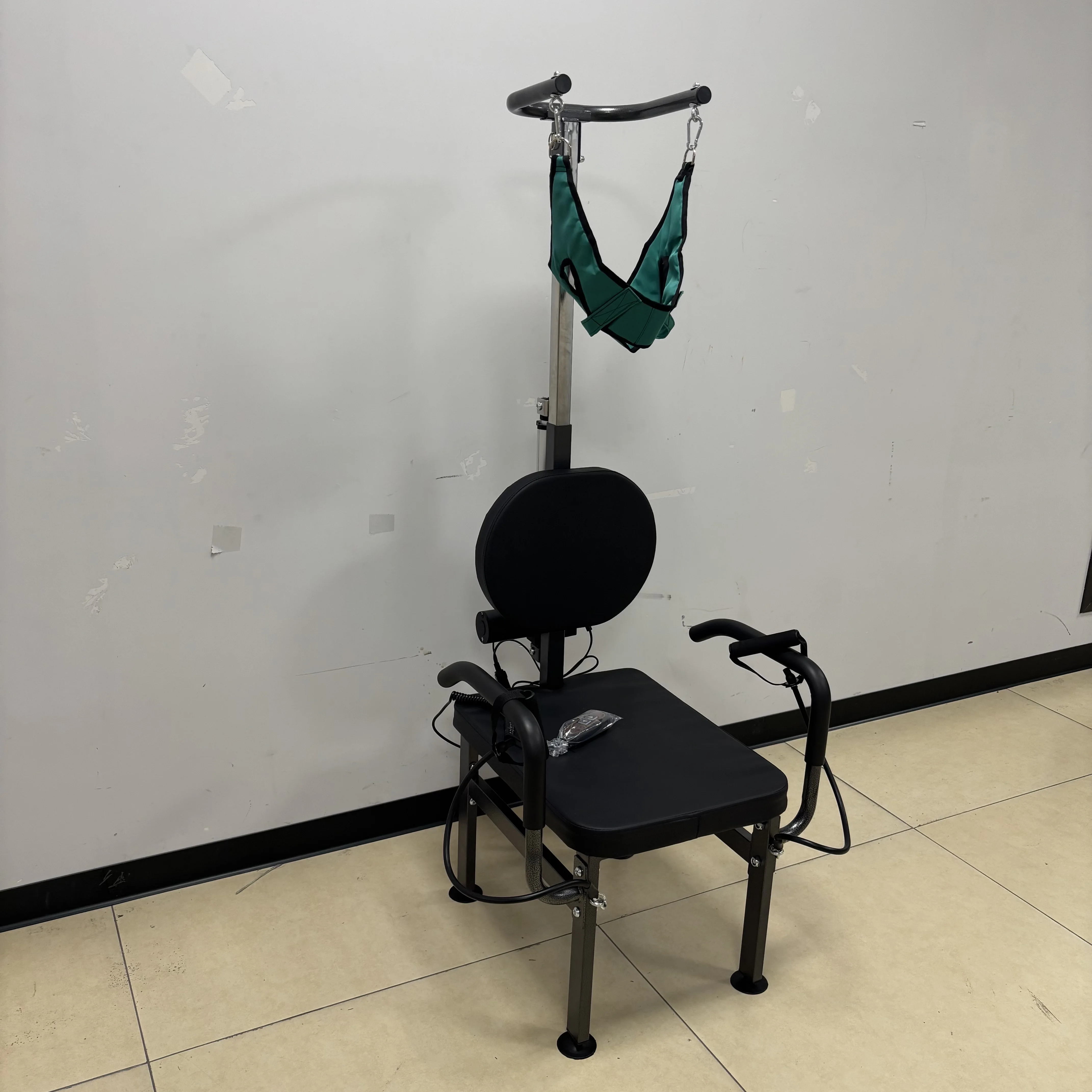 Portable Electric Cervical Traction Chair for Waist Neck Correction Fixed Neck Protection with Inverted Stool for Stretching