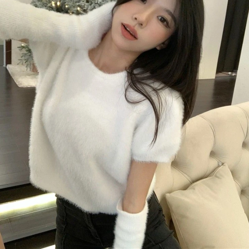 Sweater Pullovers Women Christmas Red Design Clothes All-match Simple Female Elegant Autumn Warm Basic Stylish Solid New Arrival