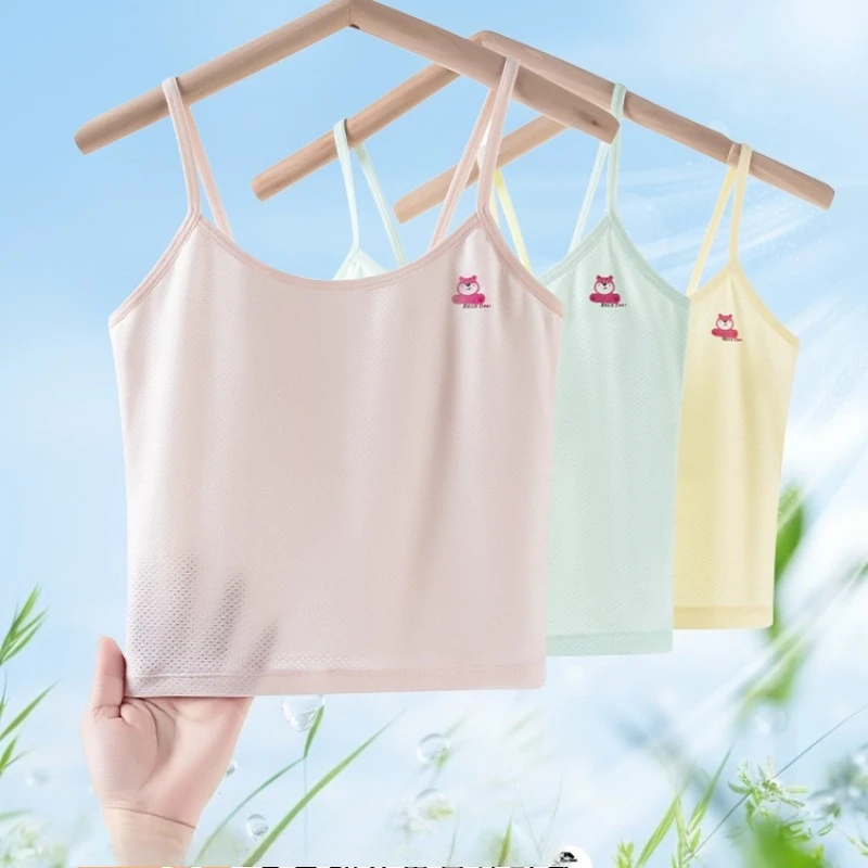 Developmental Children's Underwear Girls' First Stage Junior High School Students' Bra Anti Protrusion Point Medium Length Vest