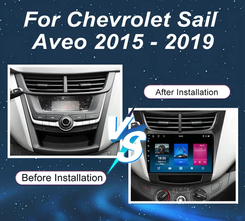 Imagen 2 del producto Android Carplay coche para Chevrolet Sail Aveo 2015 -2019 Auto Radio estéreo reproductor Multimidia navegación GPS 4G Carplay NO 2DIN DVD