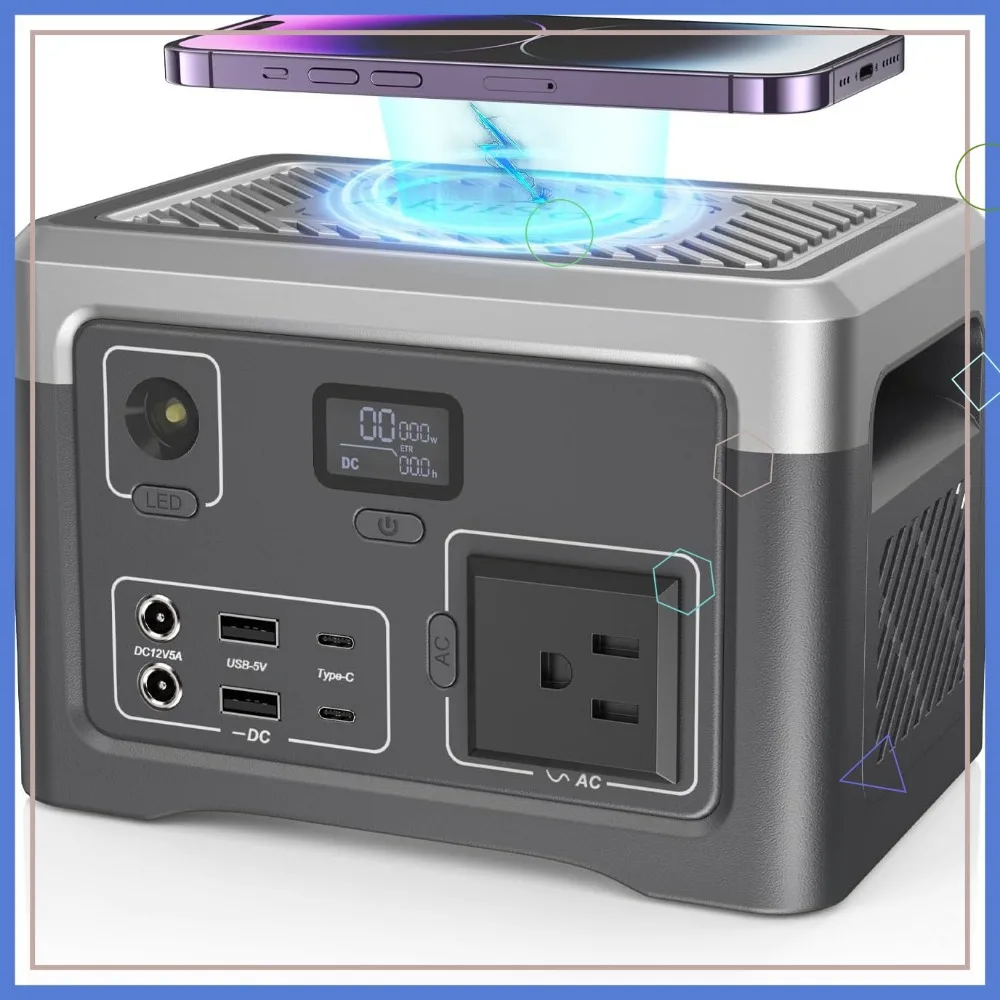 

Портативная электростанция 192 Втч с розеткой переменного тока, легкая для кемпинга и домашнего резервного копирования, аккумулятор LiFePO4