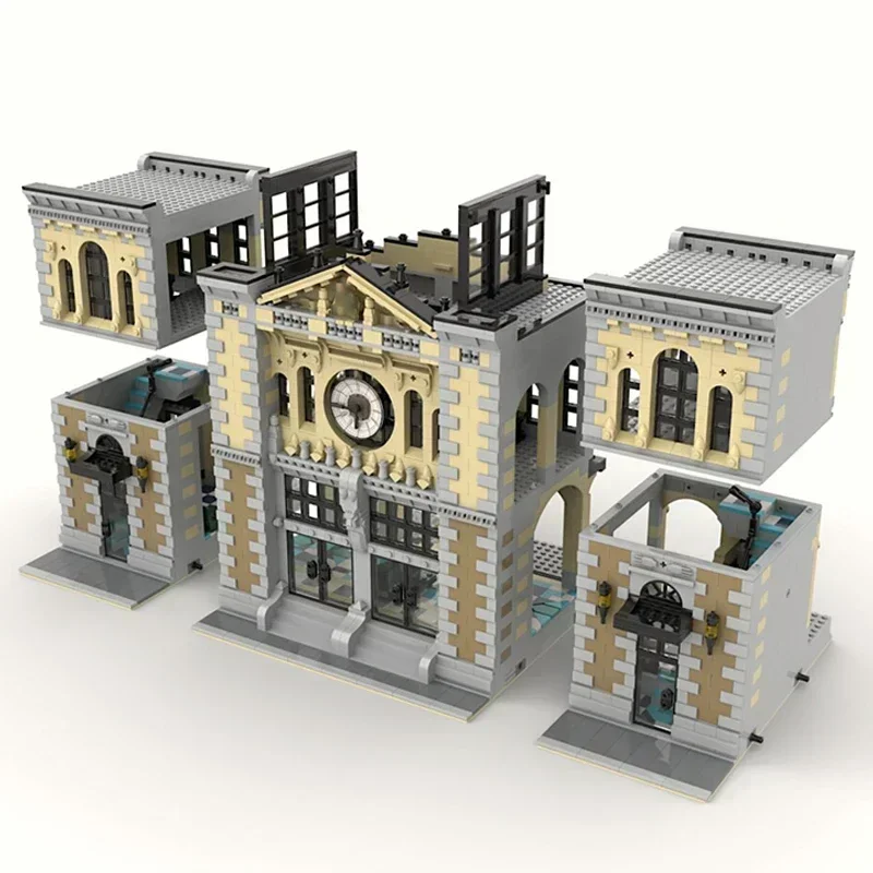 Street View Model Moc Building Bricks Modular The Central Train Station Technology Blocks Gifts Christmas Toys DIY Sets Assembly