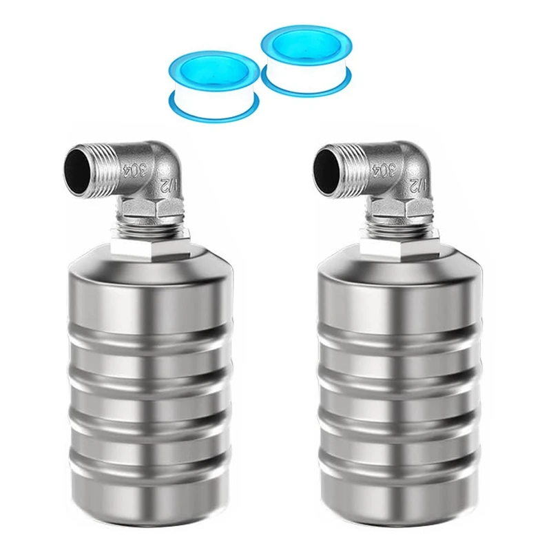 

2 PCS Stainless Steel Mini Floating Ball Valve -1/2In Side Water Intake Save Place Easy Install