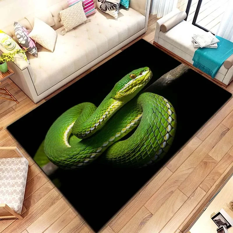 Horrible Snake Pet Area Rug,Wild Animal Carpet for Living Room Bedroom Sofa Doormat Kitchen Decoration,Non-slip Floor Mat Gift