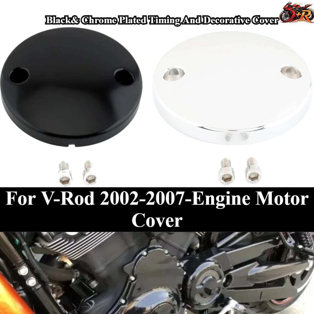 

NEW Black& Chrome Plated Timing And Decorative Cover For V-Rod 2002-2007-Engine Motor Cover