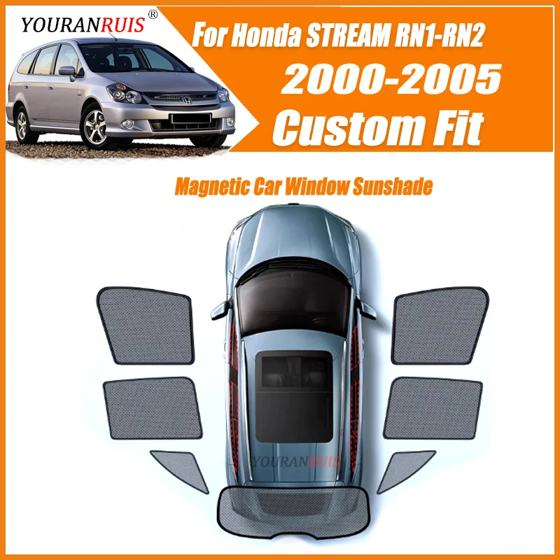 

Car Windows Sun Shades For Honda STREAM RN1-RN2 00-05 Sunshades Magnetic Heat insulation Window Car Curtains Visor Accessories