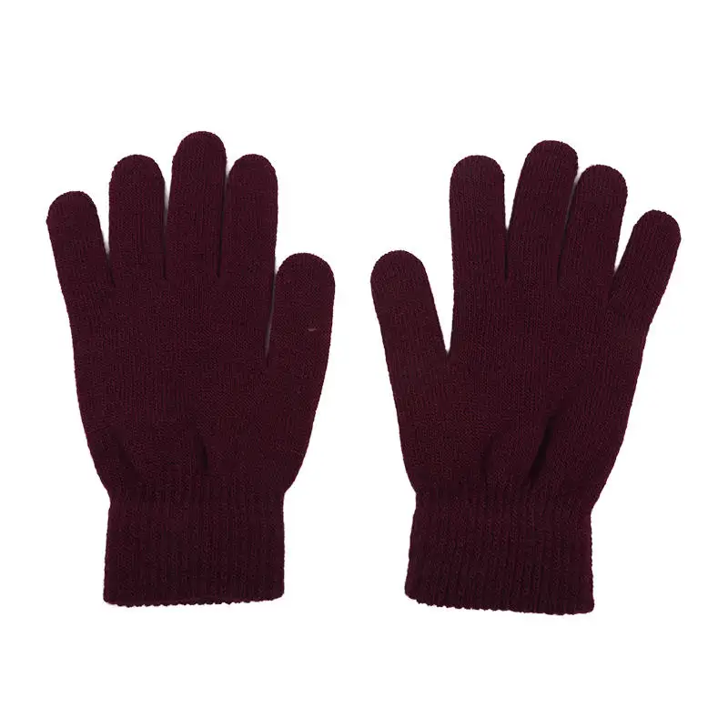 Winter Warm Five‑Finger Touch‑Screen Knitted Thick Gloves Outdoor Cycling Windproof Student Hand Warm Covers