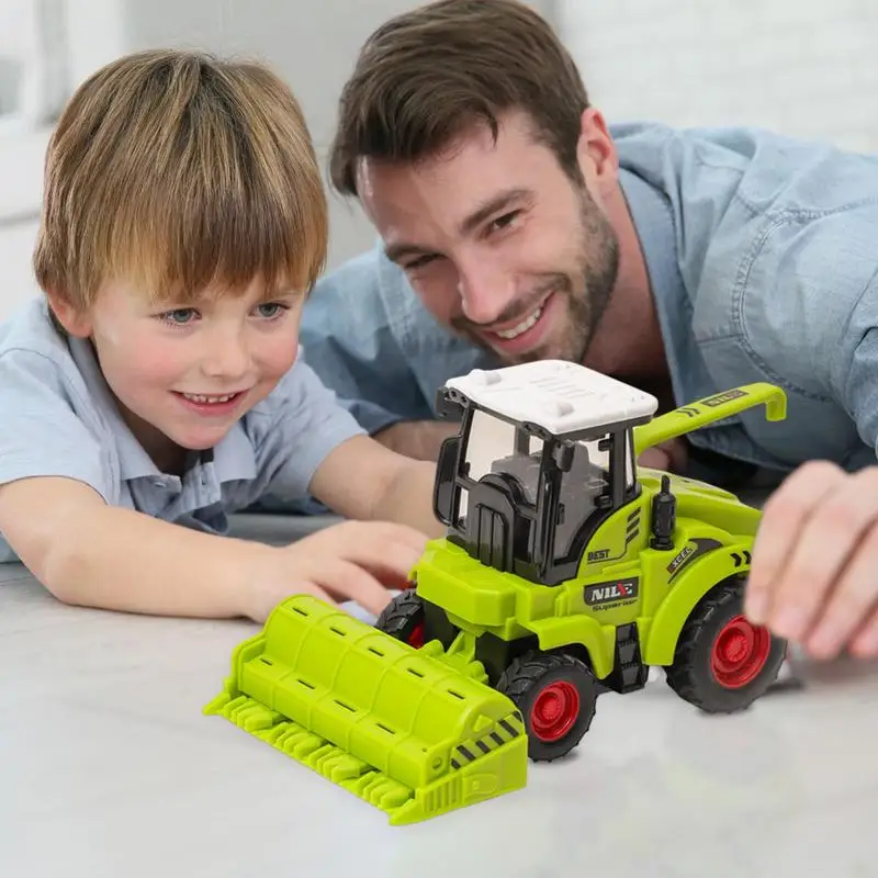 Farm Tractor Car Toy Pull-back Toy Model Simulation Harvester Vehicle Early Education Gifts Boy Children Tractor Car Gifts