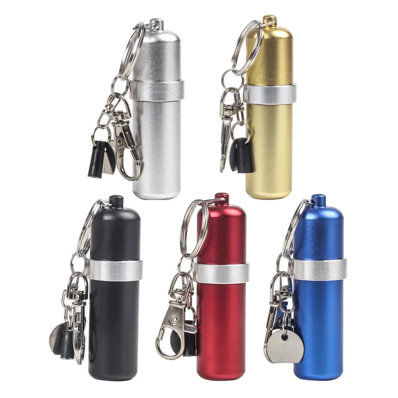 Metal Fuel Canister Portable Canister with Keychain Mini Lighter Fuel Canister Travel Smoking Accessories Small Tool