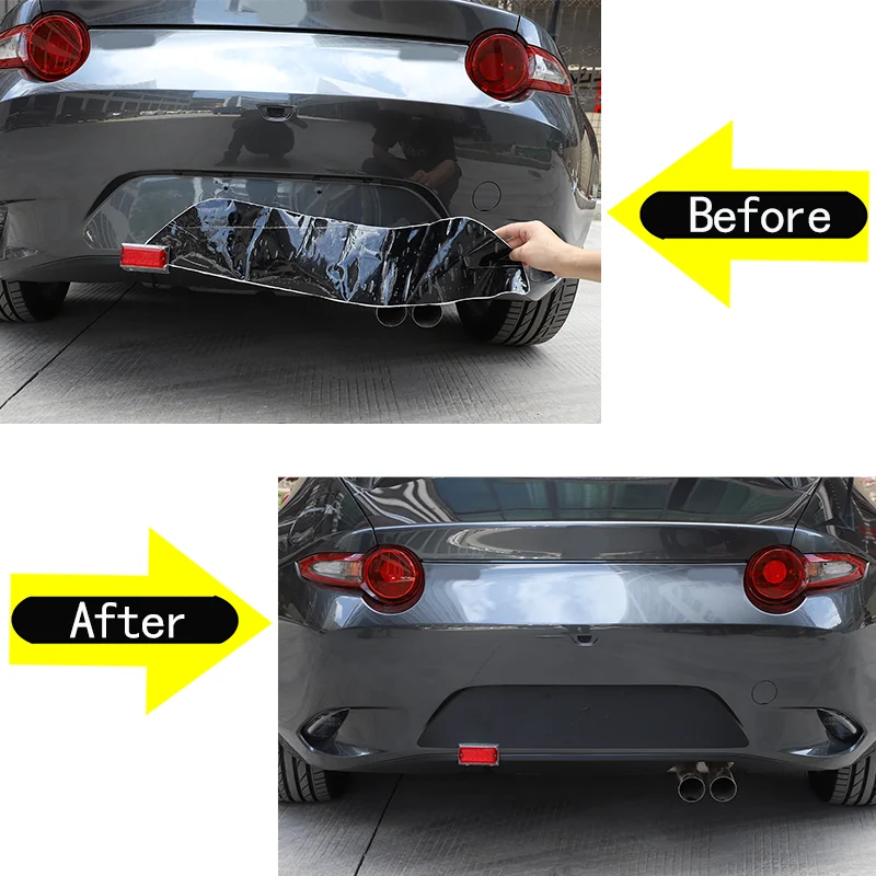 For 2016-2023 Mazda MX-5 (Coupé Version ) PVC Black Car Rear License Plate Frame Film Sticker Exterior Protection Accessories