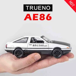 1/32 INITIAL D AE86 Alloy Car Model Diecast Toy Vehicles 4 Doors Opened Car Model Miniature Model With Light Toys For Children