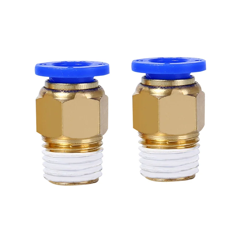 PC4-16 Brass Thread Quick Coupling, Air Hose Fittings, M5 1/8" 1/4" 3/8" 1/2" Pneumatic Connector PC4-02 PC12-03 PC14-04 PC16-06