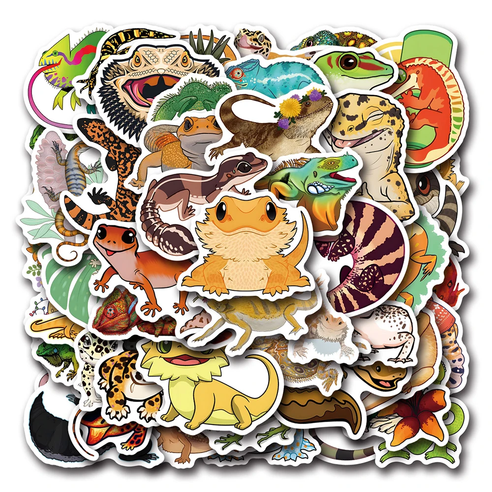 10/30/50/110PCS Cool Lizard Stickers Reptiles Funny Animals Decals Graffiti Kids Toys DIY Laptop Luggage Phone Fridge Suitcase