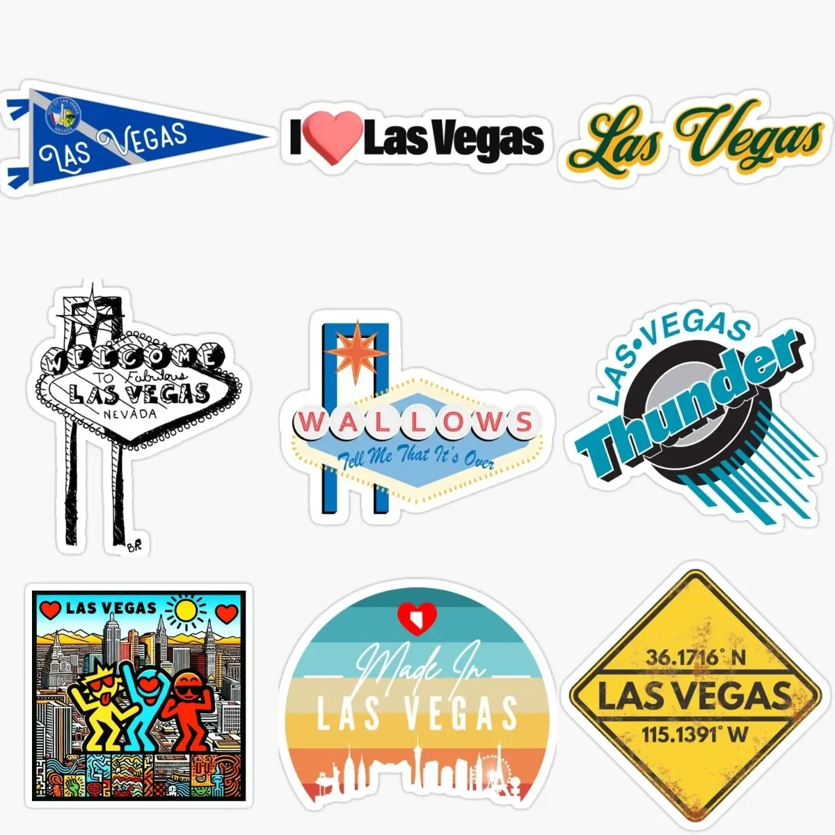 

Creative Las Vegas Emblem PVC Waterproof Sticker for Decorate Wall Table Car Van Motorcycle Off-road Helmet Bumper Decal