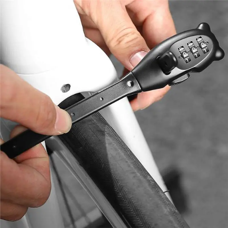 HOTB72A Multipurpose Bicycle Lock Cable Tie 3-Digit Password Lock Zinc Alloy Helmet Lock