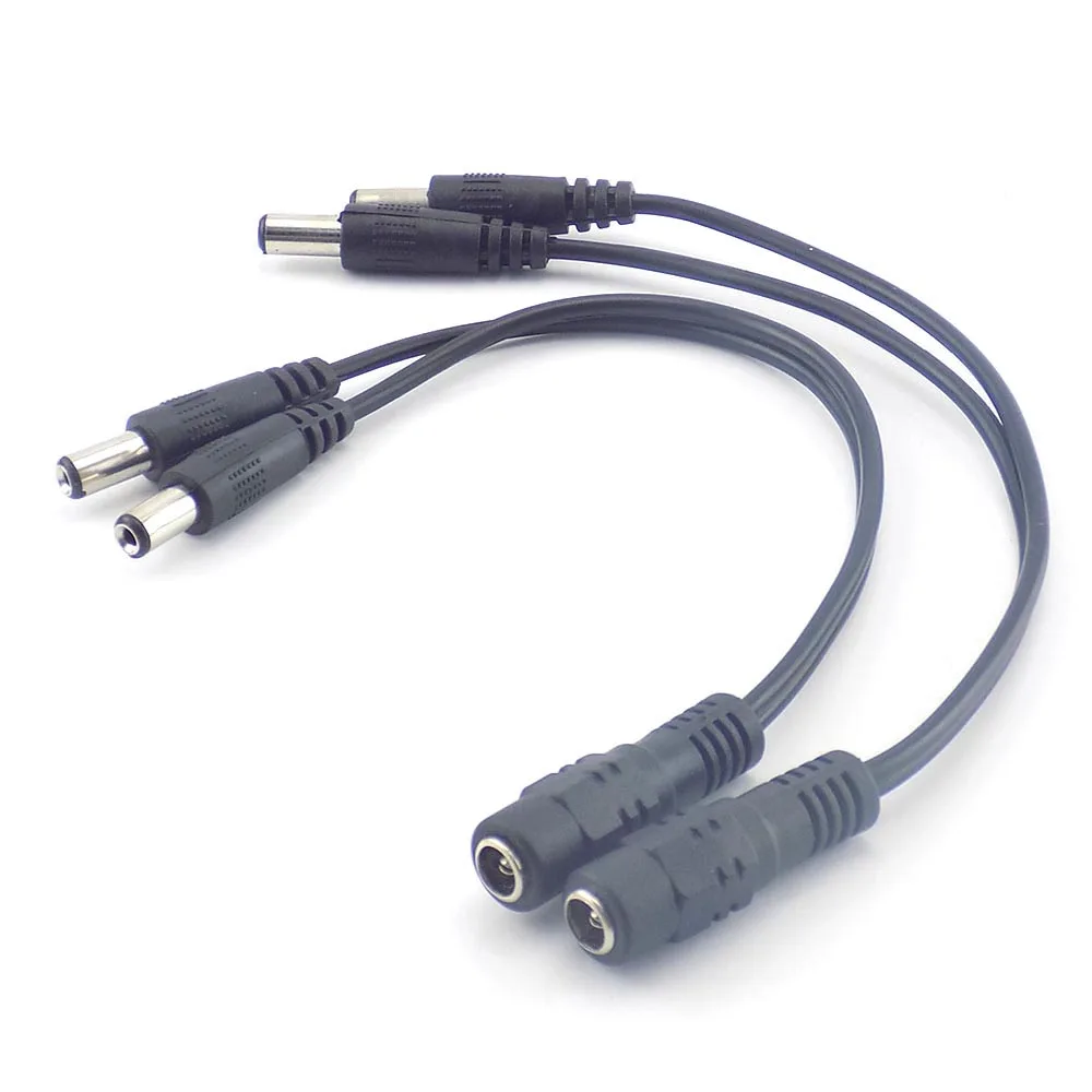 5.5mm*2.1 DC 12V 1 Female to 2 Male way connector Splitter Plug DC Power Supply extend Cable for Camera led strip light D6