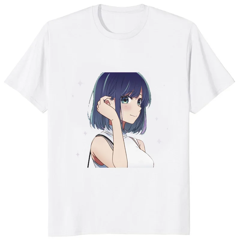 Cute Anime Women T-shirt Oshi No Ko Hoshino Ai Kana Print Graphic Short Sleeve Tee Shirt Female Summer Causal Y2k Clothes Tops