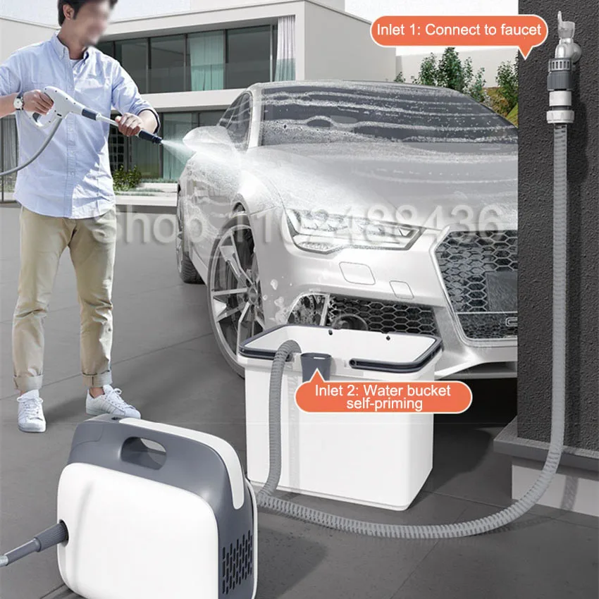 

220 В мощная домашняя автоматическая автомойка, портативная автомойка, водяной насос высокого давления с водяным пистолетом, автомойка