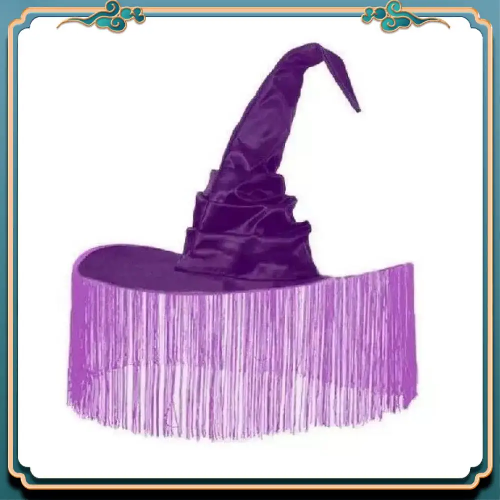 

Latest Witch Hat Wide Brim Pointed Hat Crooked Wizard Hat For Holidays Cosplay Carnival Halloween Decorations
