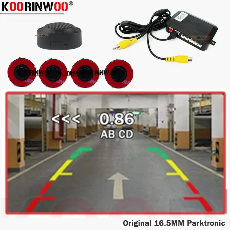 

Koorinwoo Original 16.5mm Flat Rotate Parktronic Car Video Parking Sensor Reverse Radar Car Detector Assistance Video System 12V
