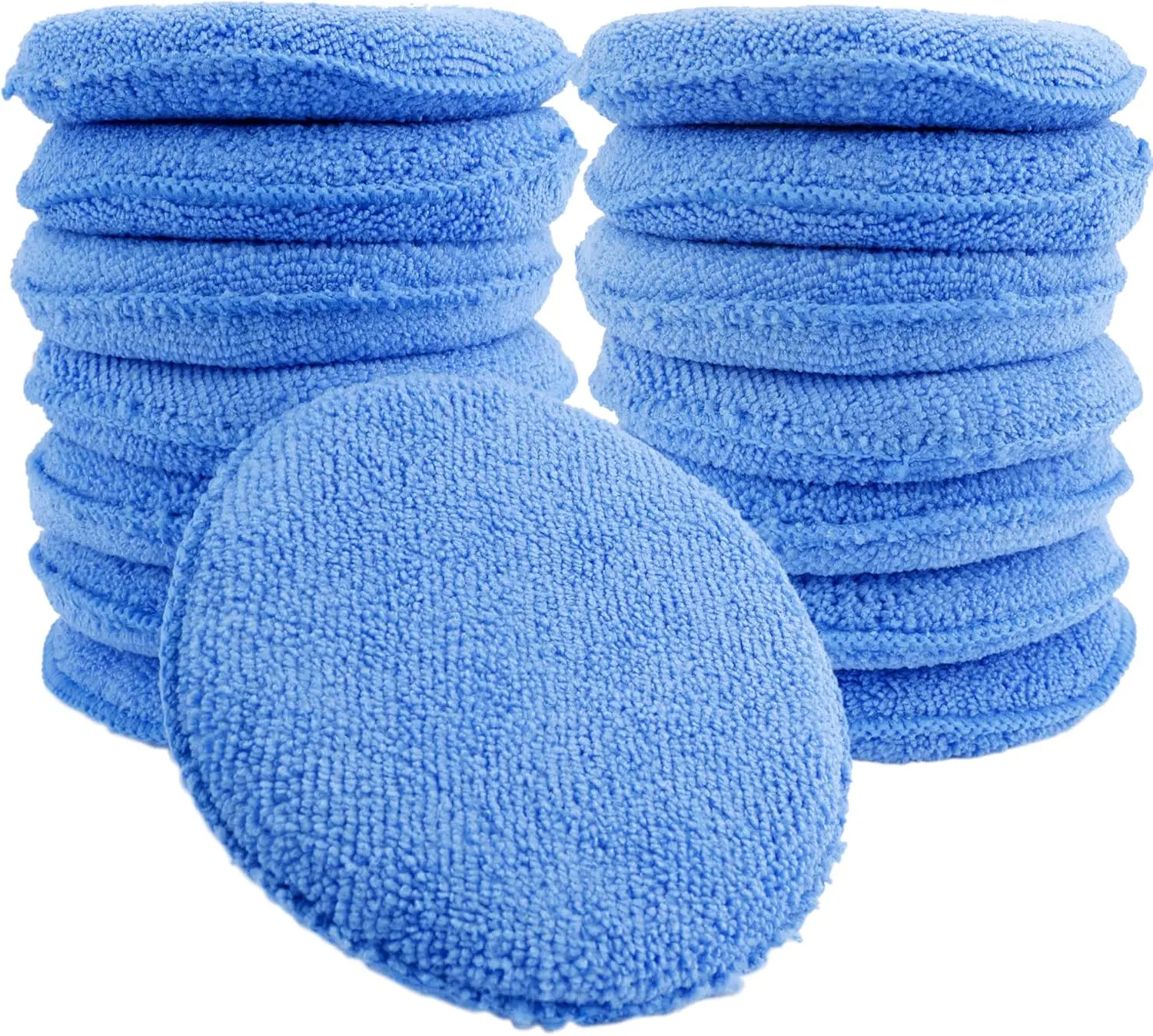 

Microfiber Wax Applicator Pads 15 Pack for Car Polishing and Detailing with Sponge Core Reusable