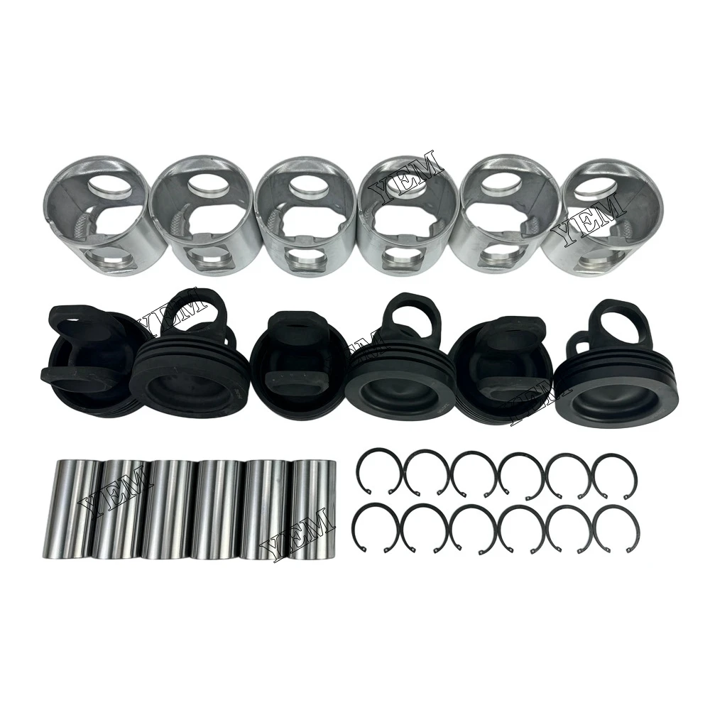 For Volvo OEM Piston STD & Pin &Circlip 6 pcs 20431540 D12 Engine Parts