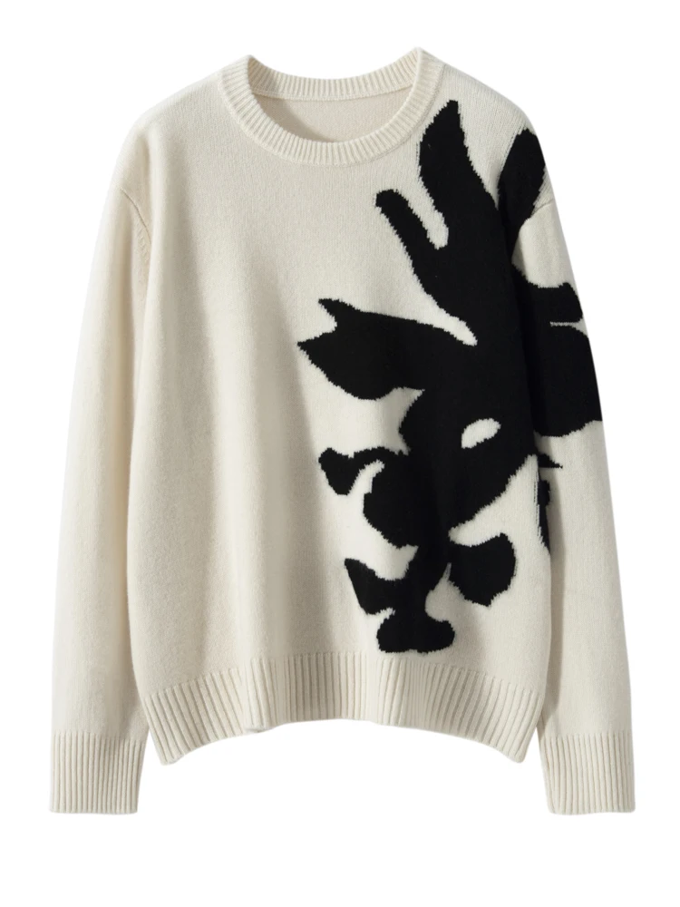 

High Quality Women 100% Cashmere Sweater O Neck Knitwear Pullover Simple Loose Casual Style Autumn Winter Soft Comfy Knitted