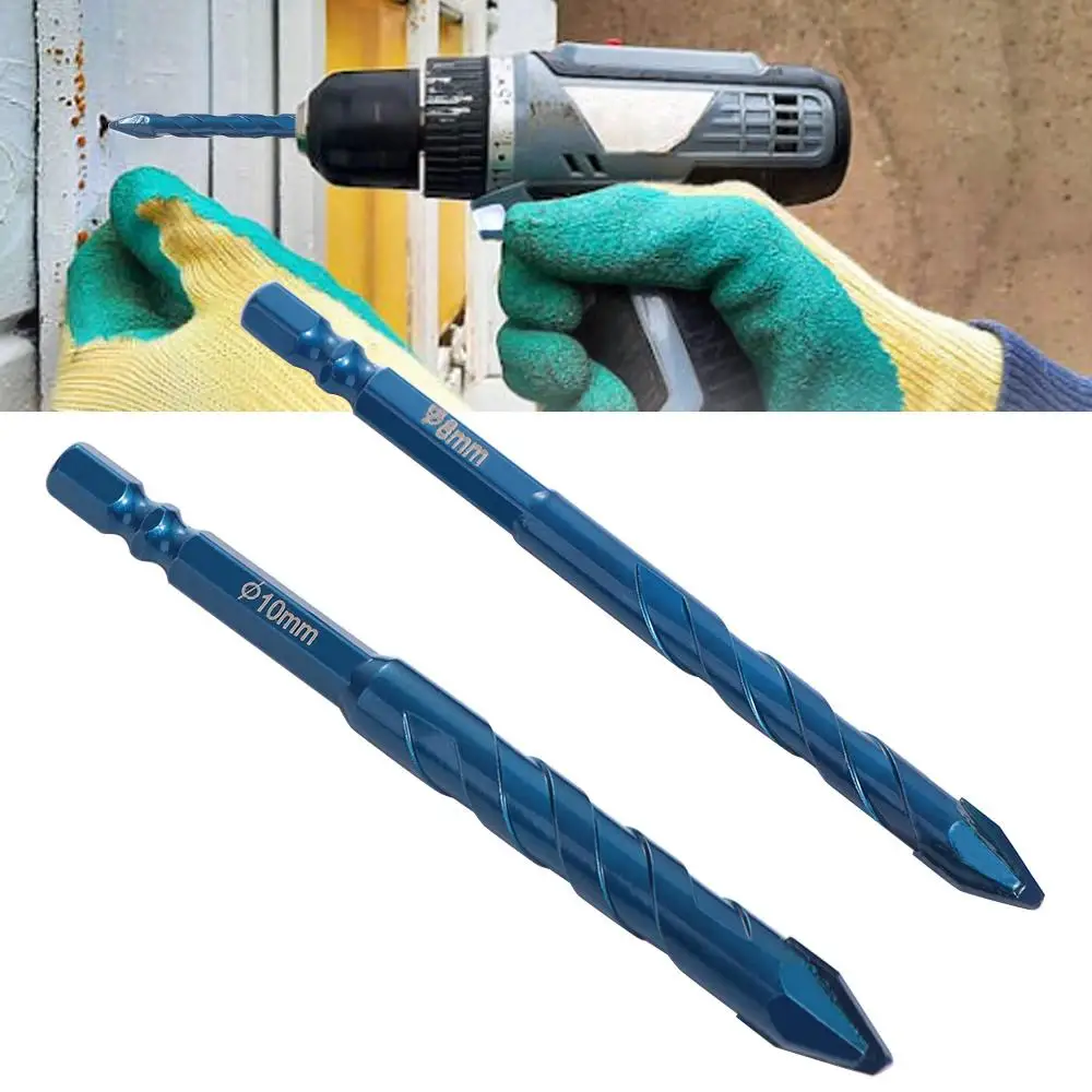 Set di punte per piastrelle triangolari ad alta durezza Set di fori di perforazione di precisione Trapano eccentrico Esagonale 6/8/10/12mm Punta da trapano per piastrelle Lastra di roccia