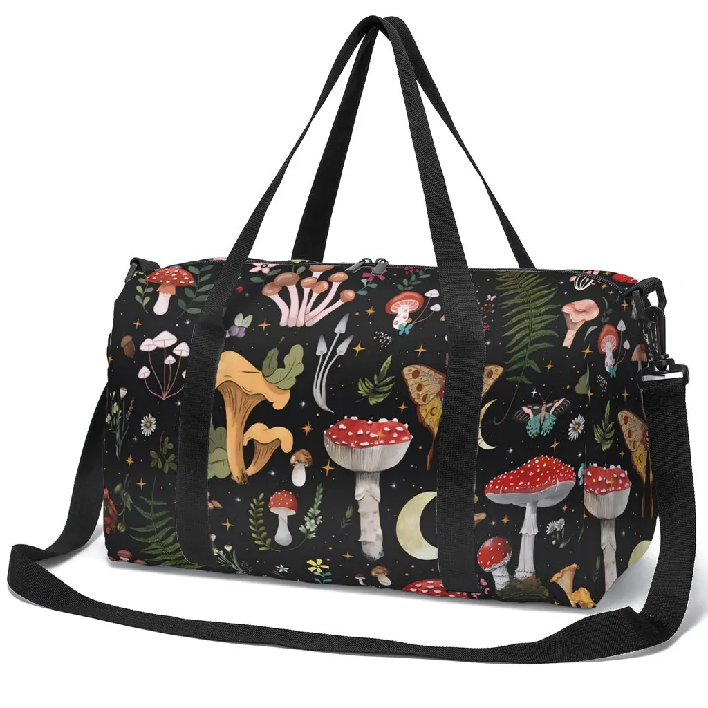

Mushroom Print Pattern Travel Bag Shoulder Bag Fashion Cartoon Print Yoga Bags Large Capacity Outdoor Sports Storage Bag Handbag