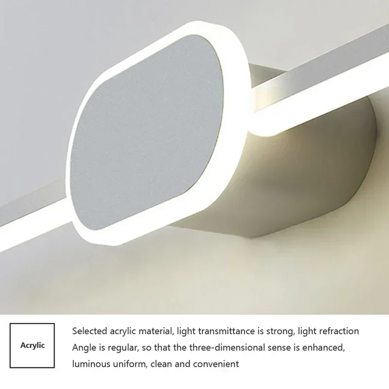 Imagem -06 - Modern Led Wall Light para Banheiro Cores Lâmpada de Parede de Alumínio Espelho de Banho Make up Line Hardwares