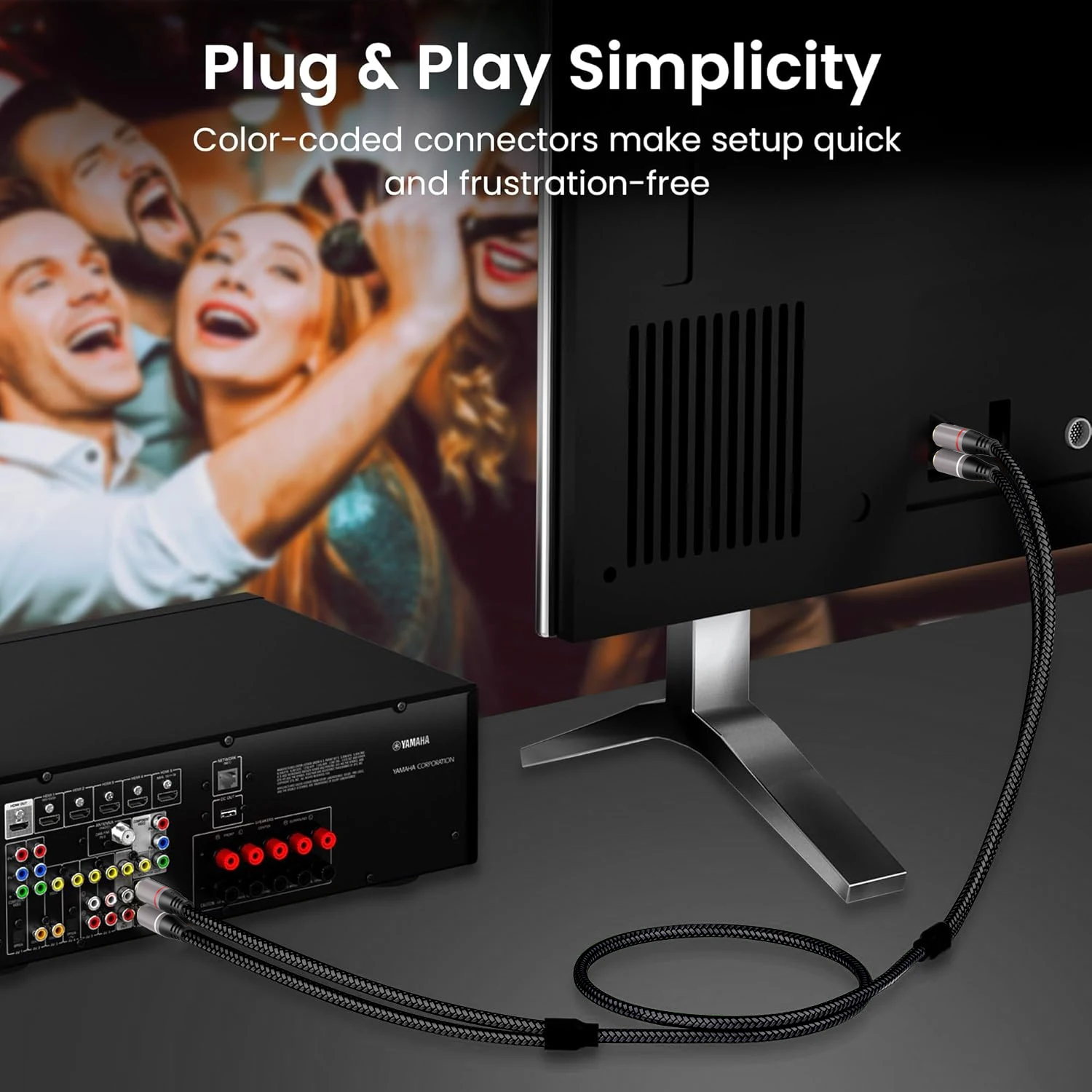 HIFI Stereo RCA Cable 2RCA to RCA Audio Cable Male To Male Aux Cables for Home Theater HDTV DVD Loudspeaker Box Power Amplifier