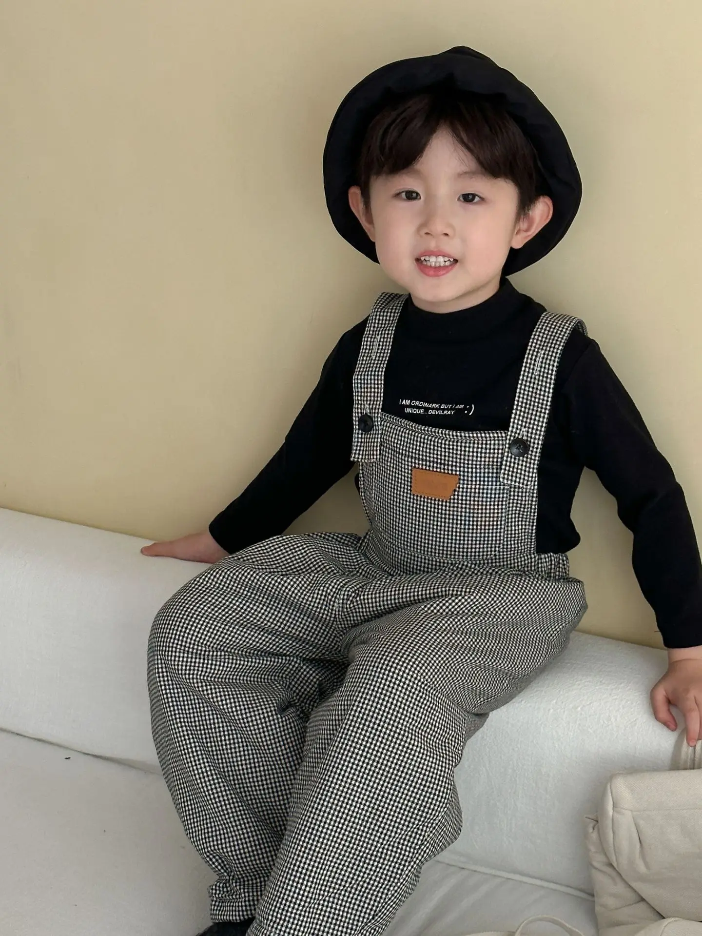 الأطفال الفتيان بانت 2025 الشتاء منقوشة سميكة الدافئة عادية طفل أطفال بنين فضفاض بنطلون أكمام المراهقين 1-8Y الفتيان بانت طويل #1