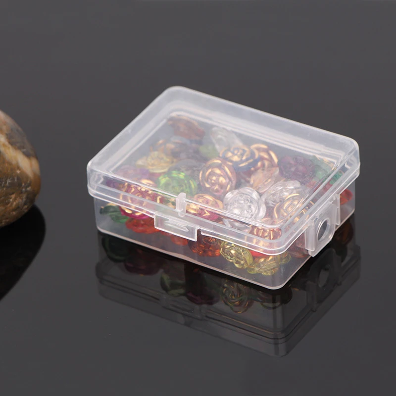 Plastic Transparent Storage Box Square Small Items Case Packing Boxes Jewelry Beads Container Sundries Organizer