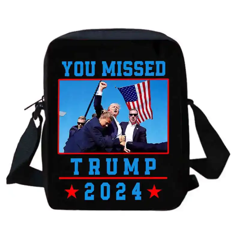 Sac à bandoulière imprimé Trump 2024 pour enfants, sacs légers pour garçons et filles, cartable de dessin animé, meilleur cadeau pour enfant