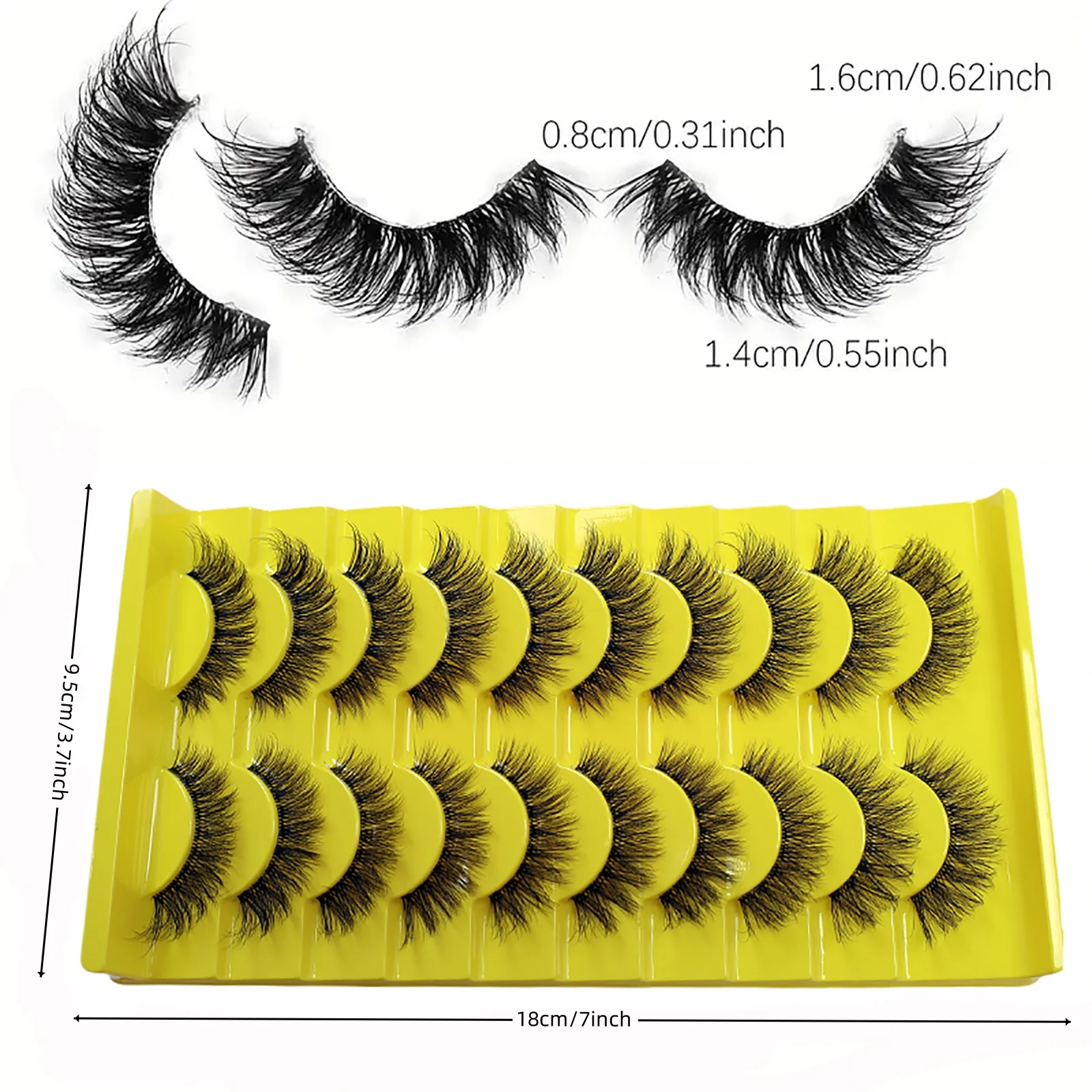 ヨーロッパとアメリカンスタイルのつけまつげ,ステージパフォーマンス用,1ピース,厚手,3次元カール,10ペア