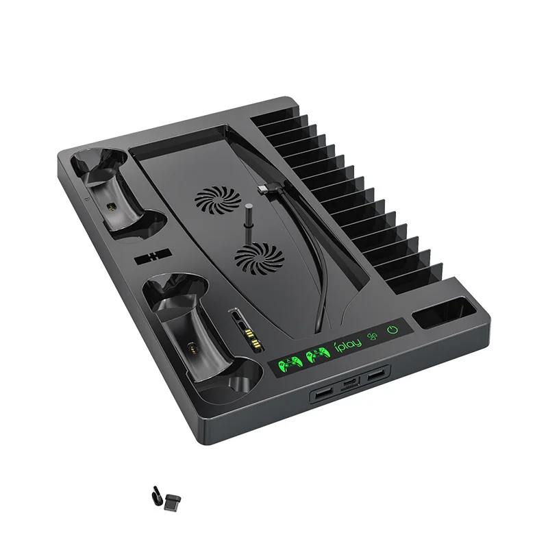 Voor PS5 Verticale Cooling Fan Stand Digitale Editie Met 14 Game Slot 3 Hub Port Dual Controller Laadstation Charger voor PS5