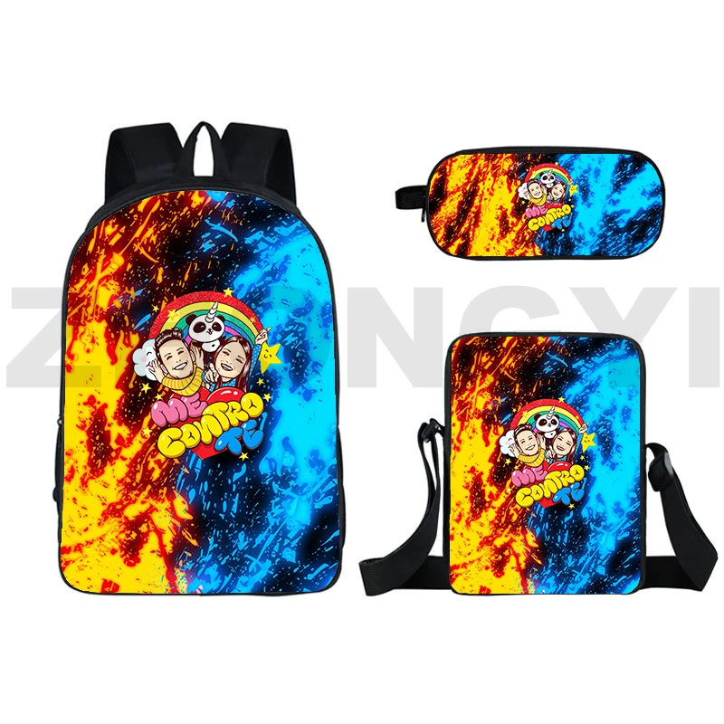 Big Me Contro Te School Bags for Teenager Student 3 Pcs/Set 3D Me Contro Te Mochia 16 Inch Backpack Sac A Dos Pencil Bag Bookbag