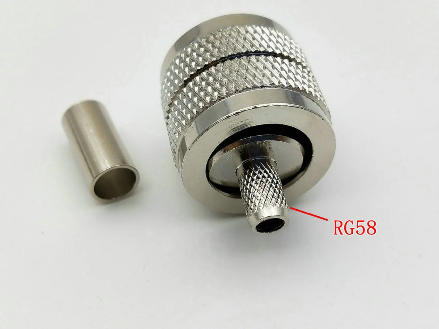 Imagem -04 - Conector Coaxial de Latão rf Plugue Macho Crimp Conector de Cabo Pl259 Uhf Rg316 Rg58 Rg6 Rg8 50 Pcs