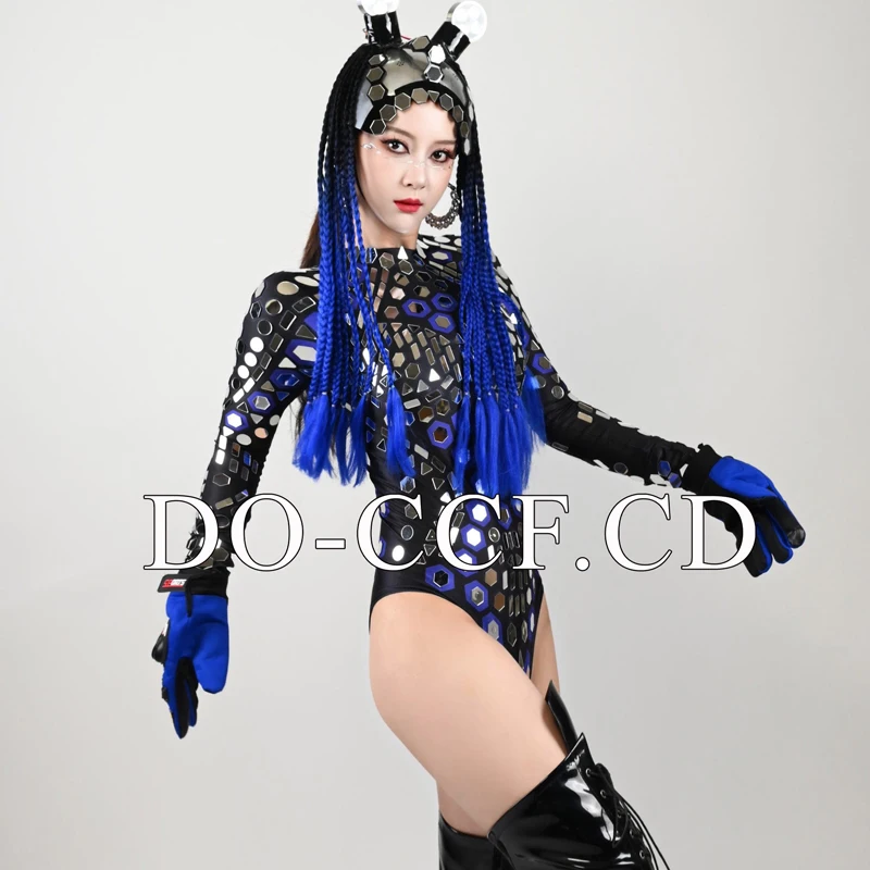 バーナイトクラブ DJ Ds レイブ衣装女性ゴーゴーダンス衣装セクシーなスパンコールボディスーツポールダンスジャンプスーツステージショー着用 XS9735