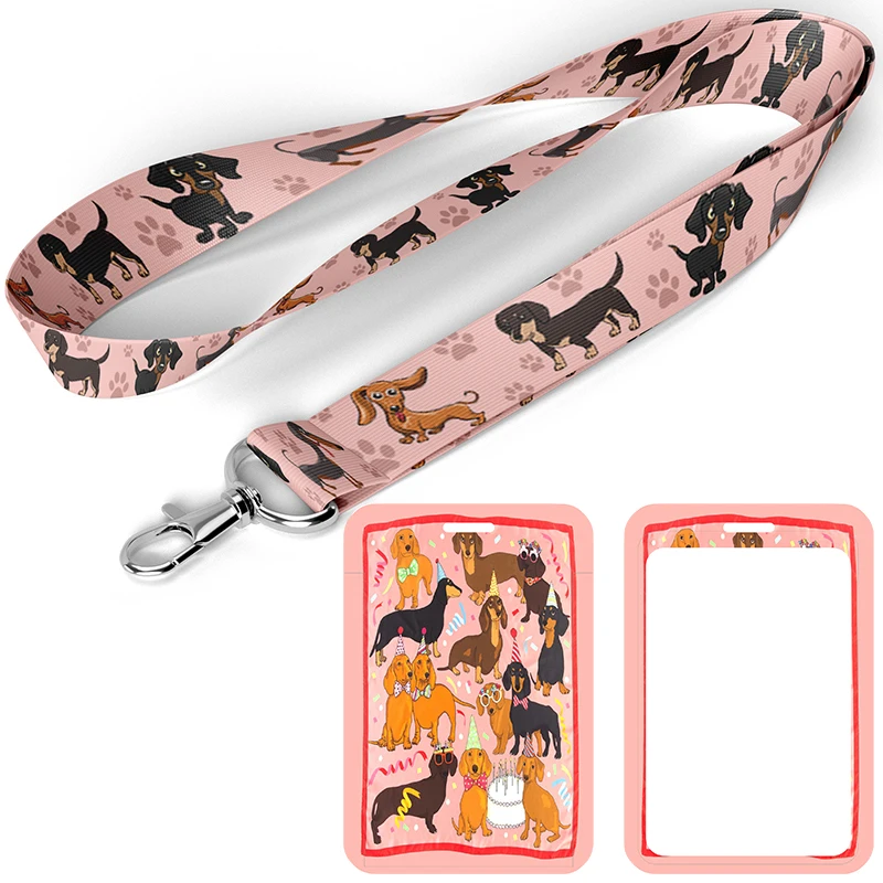 B0208 dachshund Phone Lanyard for Keys Charm Neck Strap ID Card Badge Holder Keycord Webbing Ribbon Keychains Hang Rope Keyring