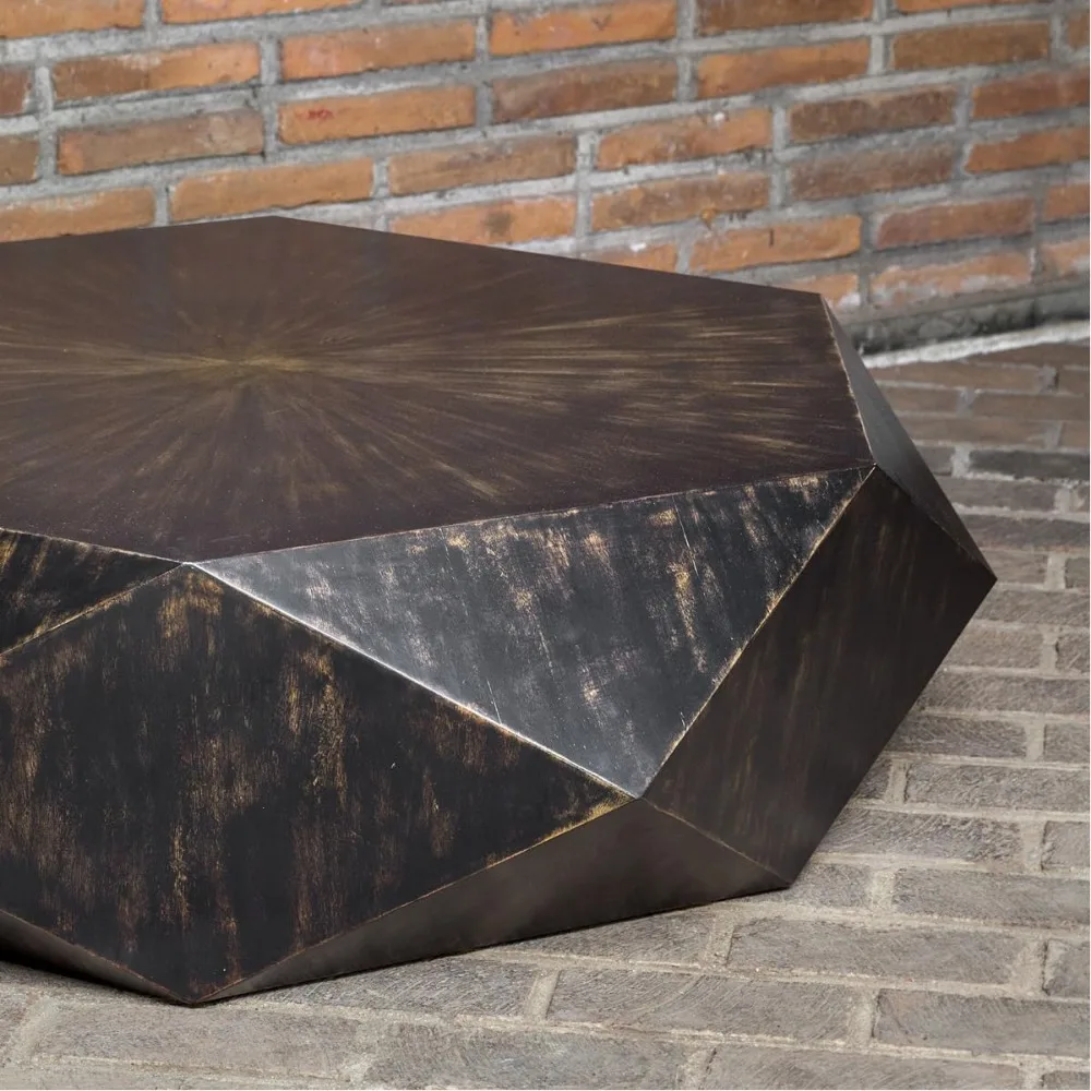 Mesa de centro de 49,8 pulgadas, mesas de café de transición contemporáneas decorativas y de exhibición, mesa de centro para la sala de estar