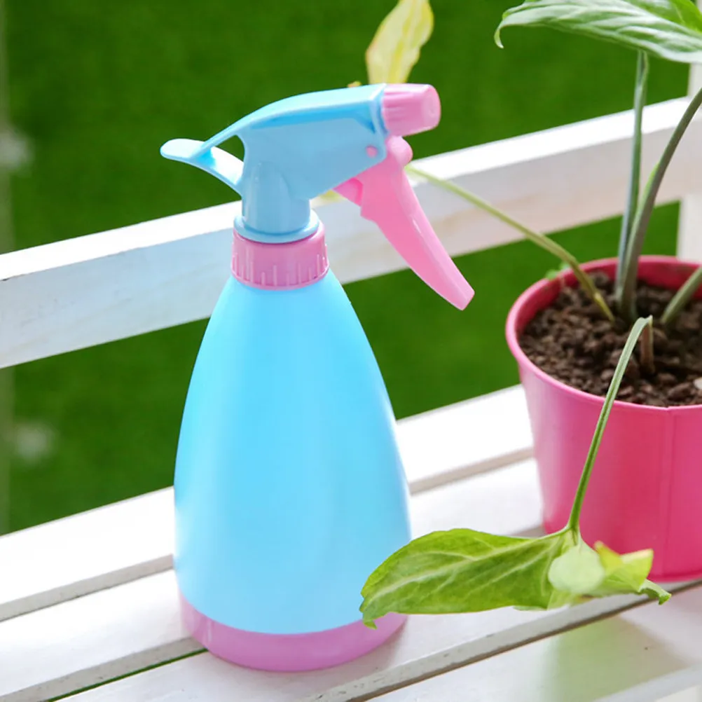 Classic Candy Color Plastic Watering Can Sky-Blue Adjustable Spraying Head for Indoor Outdoor Garden Green Plants Flowers